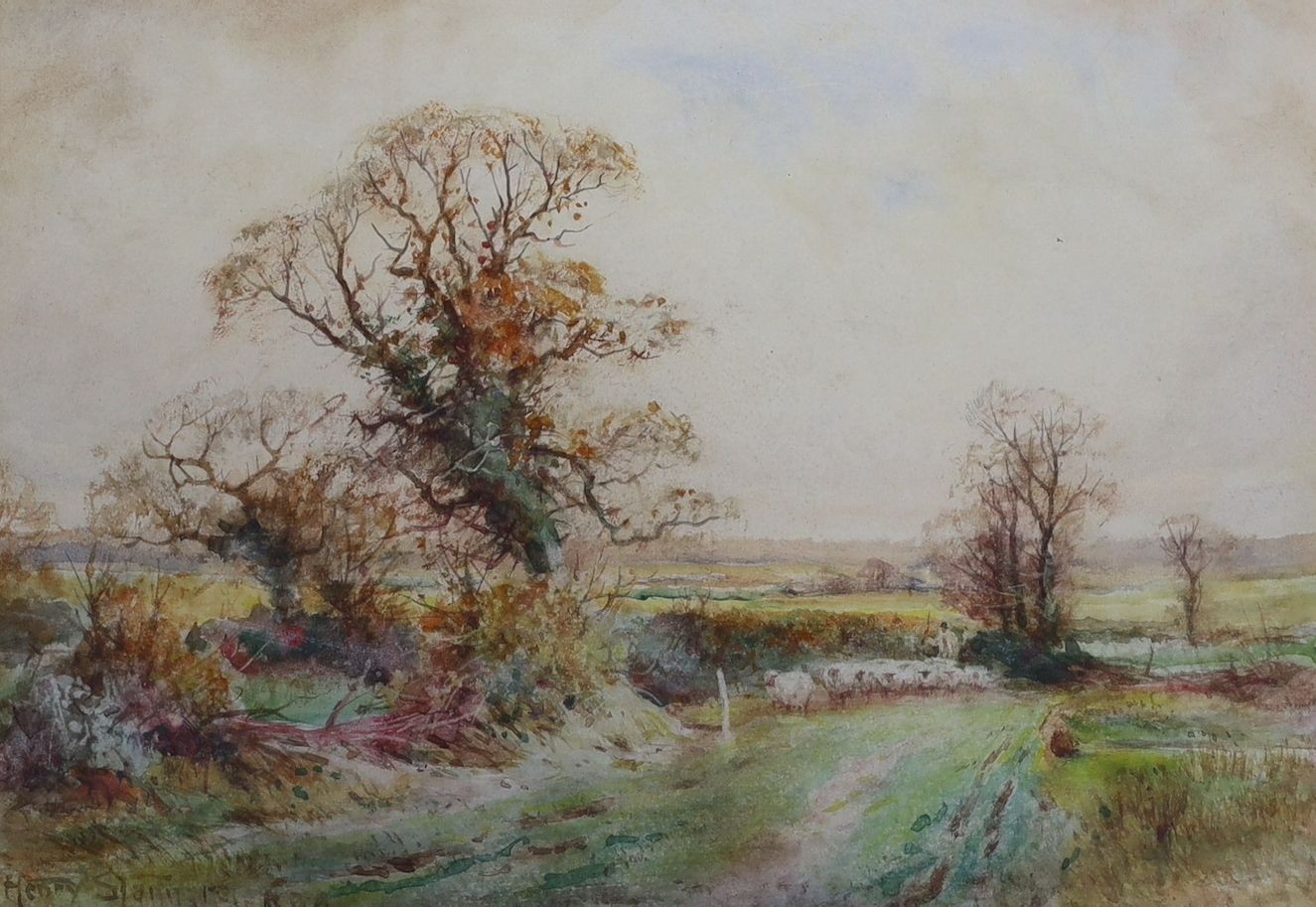 Henry John Sylvester Stannard (19870-1951), two watercolours, 'Changing Pastures' and 'Going to Market', initialled, 27 x 38cm and 24 x 34cm